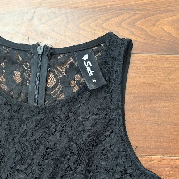 Saie Black Lace Romper, Size Small - Picture 2 of 6